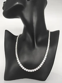 Sterling Silver Cubic Zirconia Tennis Necklace 16"