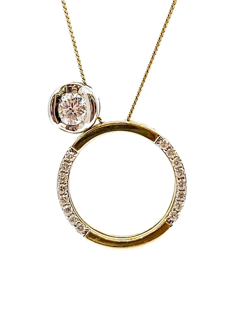 10K White & Yellow Gold 0.137cttw Canadian Diamond Eternity Necklace, 18"