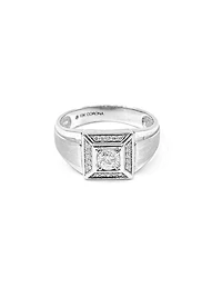 10K White Gold Gents 0.30cttw Canadian Diamond Ring, size 10