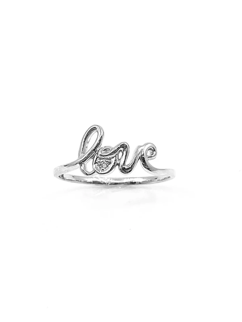 10K Gold 0.01cttw Diamond Love Ring