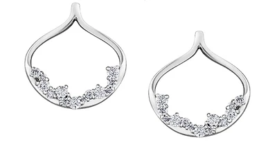 10K White Gold 0.46cttw Diamond Dangle Earrings