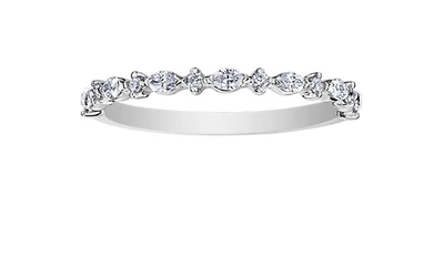 10K White Gold 0.235cttw Diamond Ring, size 6.75