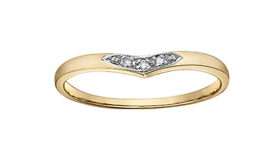 10K Yellow Gold Diamond 0.015cttw Ring, Size 6.5