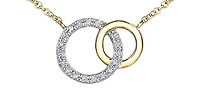 10K White & Yellow Gold 0.09cttw Diamond Double Infinity / Circle Necklace, 18"