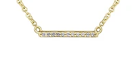 10K Yellow Gold 0.055cttw Diamond Bar Necklace, 18"