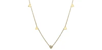 10K Yellow Gold 0.05cttw Diamond Heart Pendant, 18"
