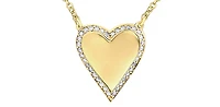 10K Yellow Gold 0.14cttw Diamond Heart Pendant, 18"