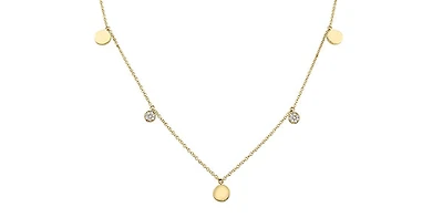 10K Yellow Gold 0.08cttw Diamond Necklace - 18"