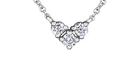 10K White Gold 0.25cttwDiamond Heart Pendant, 18"