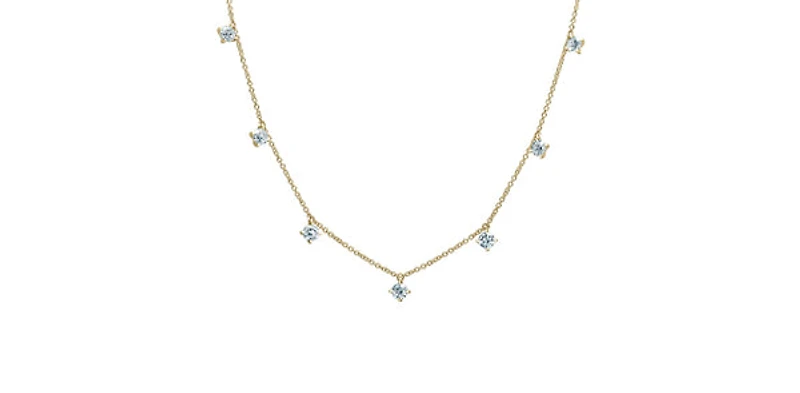 14K Yellow Gold Lab Grown 1.61cttw Diamond Necklace, 18"