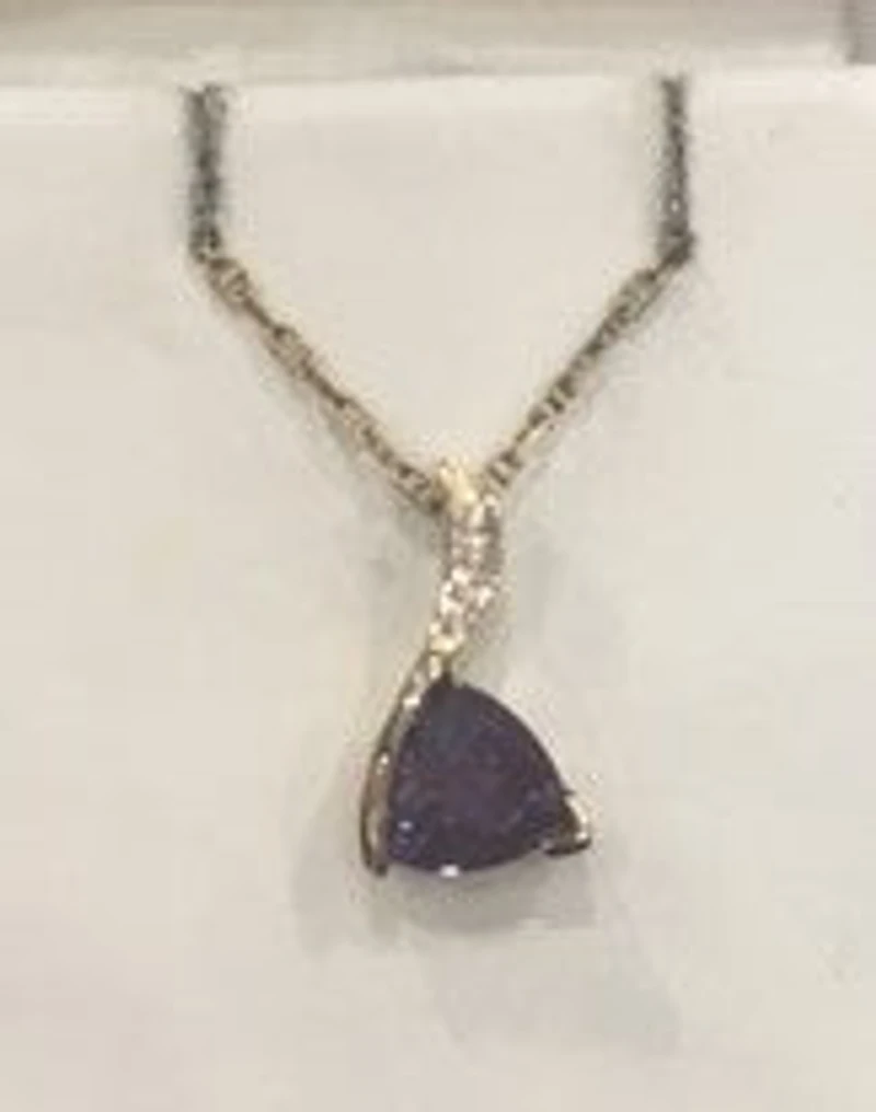 Created Alexandrite & Diamond Pendant