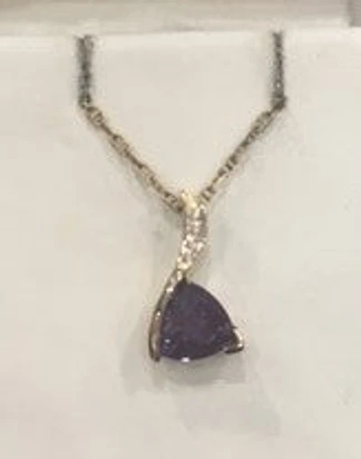 Created Alexandrite & Diamond Pendant