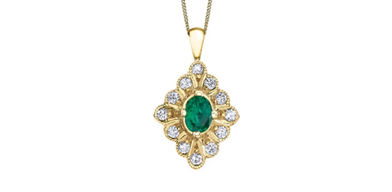 Emerald and Diamond Pendant