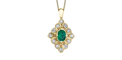 Emerald and Diamond Pendant