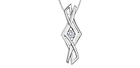 Sterling Silver 0.15cttw Canadian Diamond Pendant, 18"