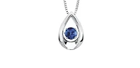 10K White Gold 0.20cttw Genuine Sapphire Pendant, 18"
