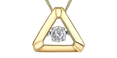 10K Yellow Gold 0.05cttw Diamond Pendant, 18"