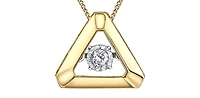 10K Yellow Gold 0.05cttw Diamond Pendant, 18"