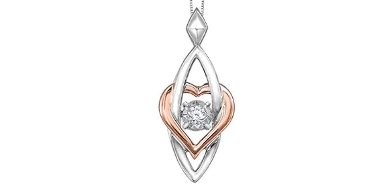 White & Rose Gold Diamond Pendant