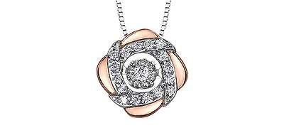 White & Rose Gold Diamond Pendant
