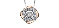 White & Rose Gold Diamond Pendant
