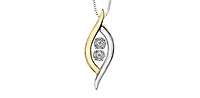 10K White and  Yellow Gold 0.02cttw Diamond Pulse Pendant, 18"