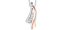 10K White & Rose Gold 0.25cttw Diamond Pendant, 18"