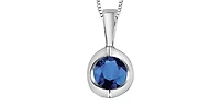 10K White Gold Genuine Sapphire Pendant