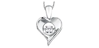 Sterling Silver 0.10cttw White Topaz Pendant, 18"
