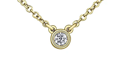 14K Yellow Gold 0.101cttw Canadian Diamond Necklace
