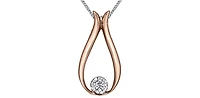 10K Rose Gold 0.034cttw Canadian Diamond Necklace