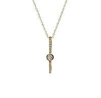 10K Gold 0.11cttw Diamond Necklace with Cable Chain (Spring Clasp) - Adjustable 17