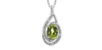 925 Sterling Silver Peridot & Diamond Necklace
