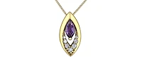 10K Yellow Gold Amethyst and Diamond Pendant