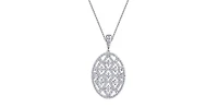 10K White Gold 1.00cttw Diamond Pendant, 18"