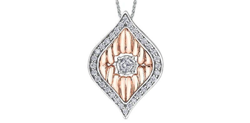 10K Rose Gold 0.20cttw Diamond Pendant, 18"
