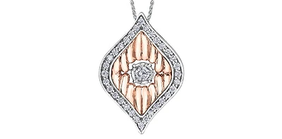10K Rose Gold 0.20cttw Diamond Pendant, 18"