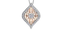 10K Rose Gold 0.20cttw Diamond Pendant, 18"