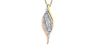 10K White, Yellow & Rose Gold 0.21cttw Diamond Pendant, 18"