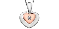 10K Rose Gold & Sterling Silver Diamond Necklace