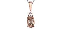 10K Rose Gold 0.40cttw Morganite & 0.03cttw Diamond Pendant, 18"