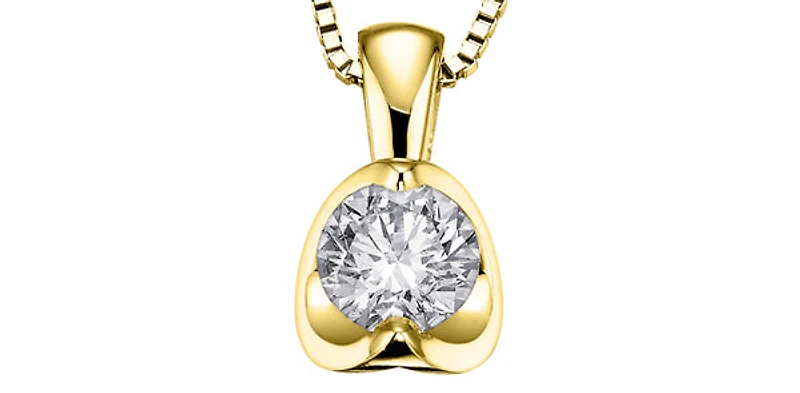 14K White Gold 0.30cttw Canadian Diamond Mezza Luna Necklace