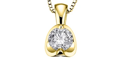 14K White Gold 0.30cttw Canadian Diamond Mezza Luna Necklace