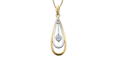 10K White & Yellow Gold 0.10cttw Canadian Diamond Necklace, 18"