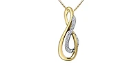 10K Yellow Gold 0.075cttw Diamond Pendant, 18"