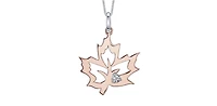 10K Rose Gold 0.02cttw Canadian Diamond Pendant, 18"