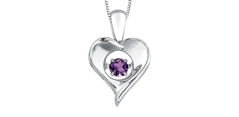 925 Sterling Silver Amethyst Shape Pulse Necklace - 18 Inches