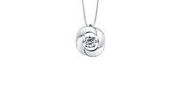 10K White Gold 0.14cttw Diamond Pulse Pendant, 18"