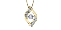 10K Yellow Gold 0.20cttw Diamond Pendant, 18"
