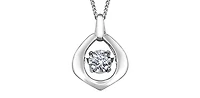 10K White Gold 0.02cttw Diamond Pulse Pendant, 18"